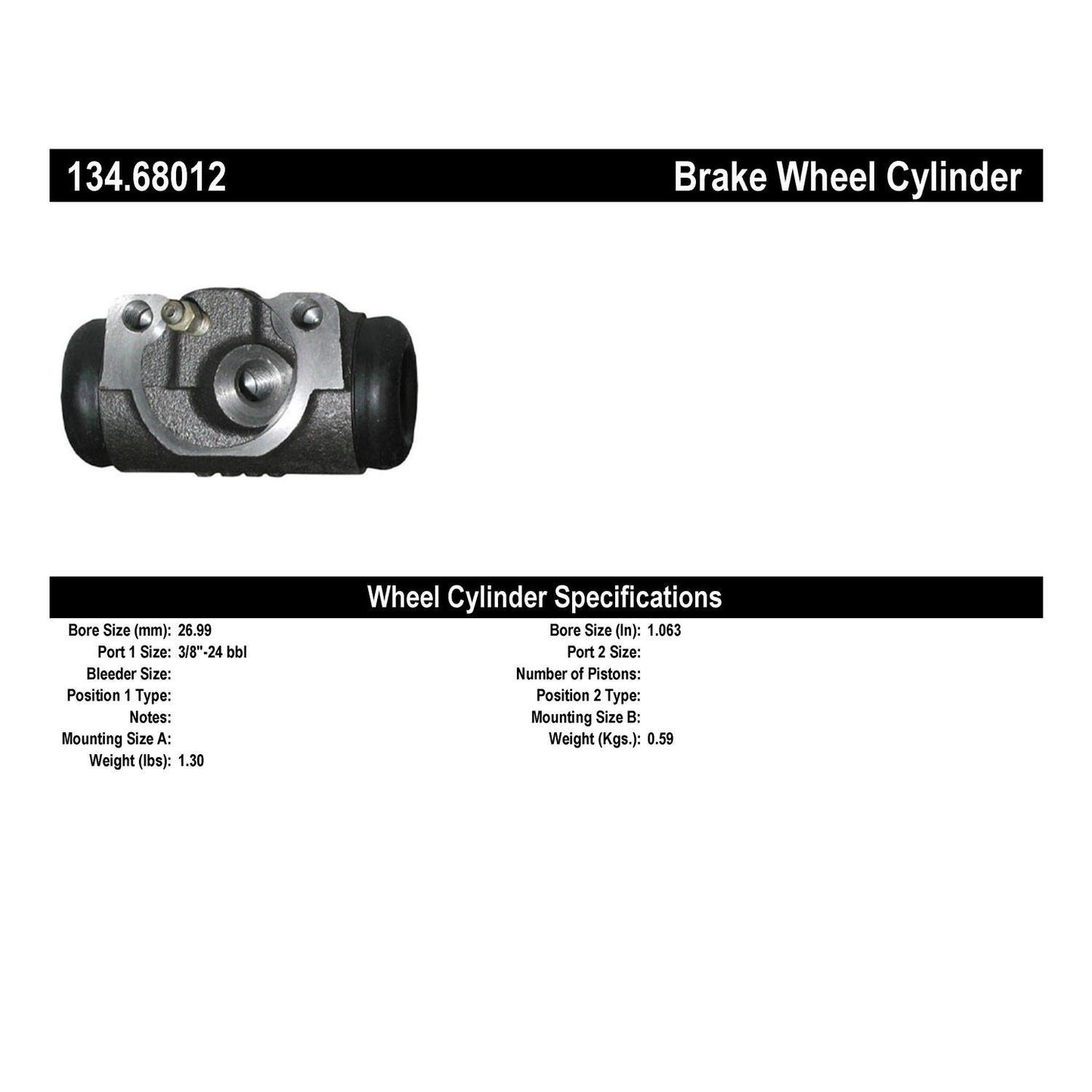 Centric Parts Drum Brake Wheel Cylinder Premium with OE style replacement 134.68012