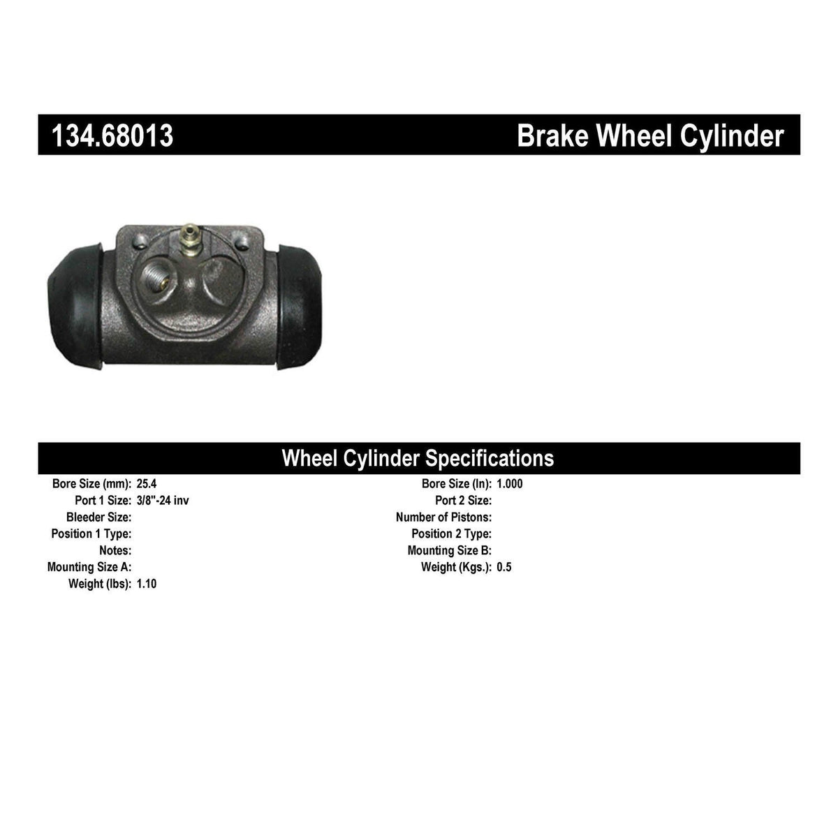 Centric Parts Drum Brake Wheel Cylinder Premium OE style replacement 134.68013