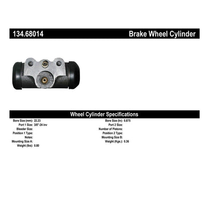 Centric Parts Drum Brake Wheel Cylinder Premium with Brass Inserts and Aluminum Castings 134.68014