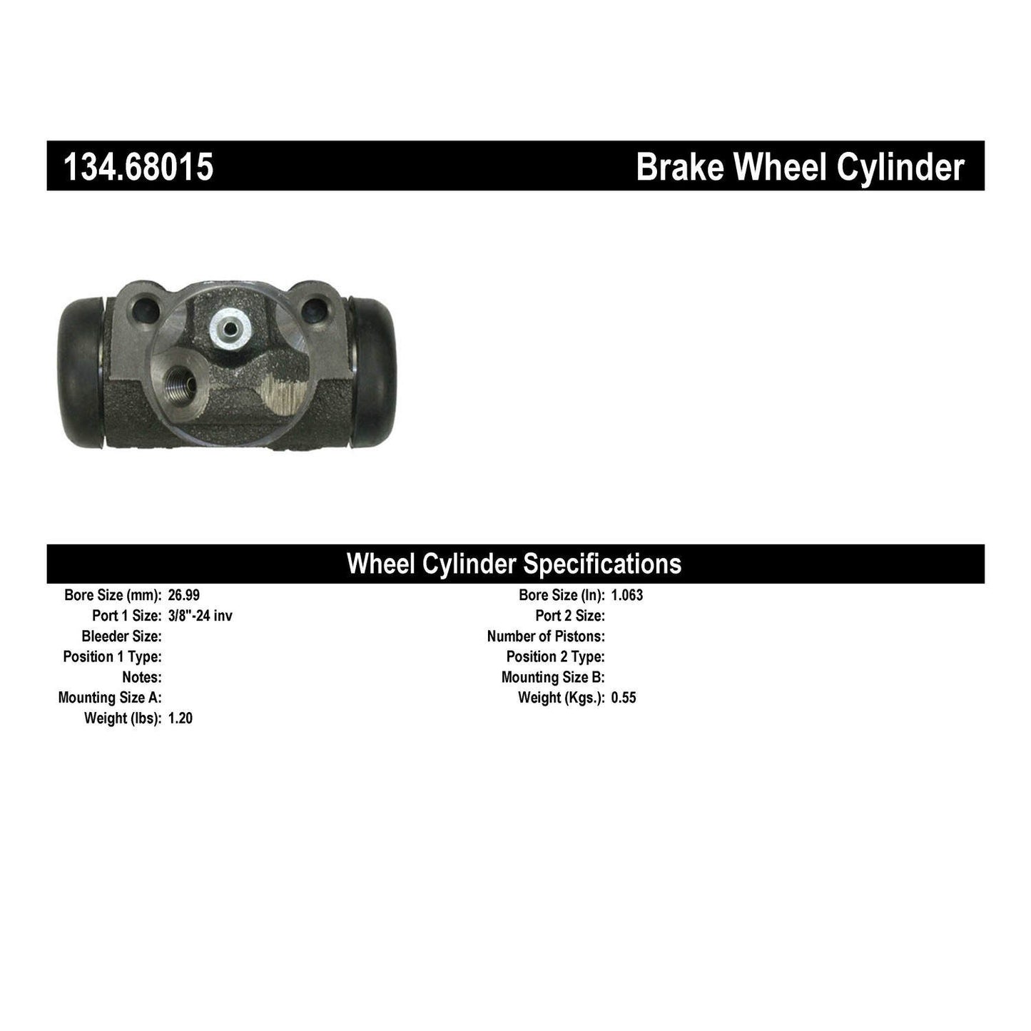 Centric Parts Drum Brake Wheel Cylinder Premium with OE style replacement 134.68015