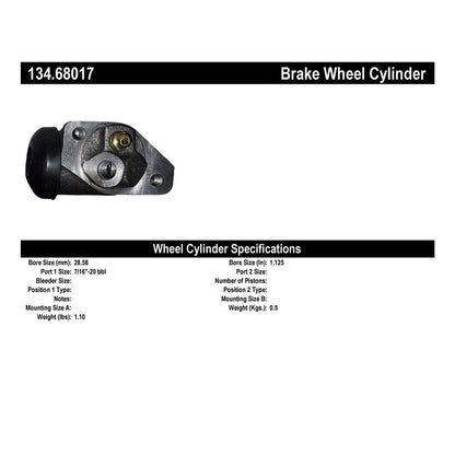 Centric Parts Drum Brake Wheel Cylinder Premium with OE style replacement 134.68017