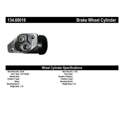 Centric Parts Drum Brake Wheel Cylinder Premium with Brass Inserts and Aluminum Castings 134.68018