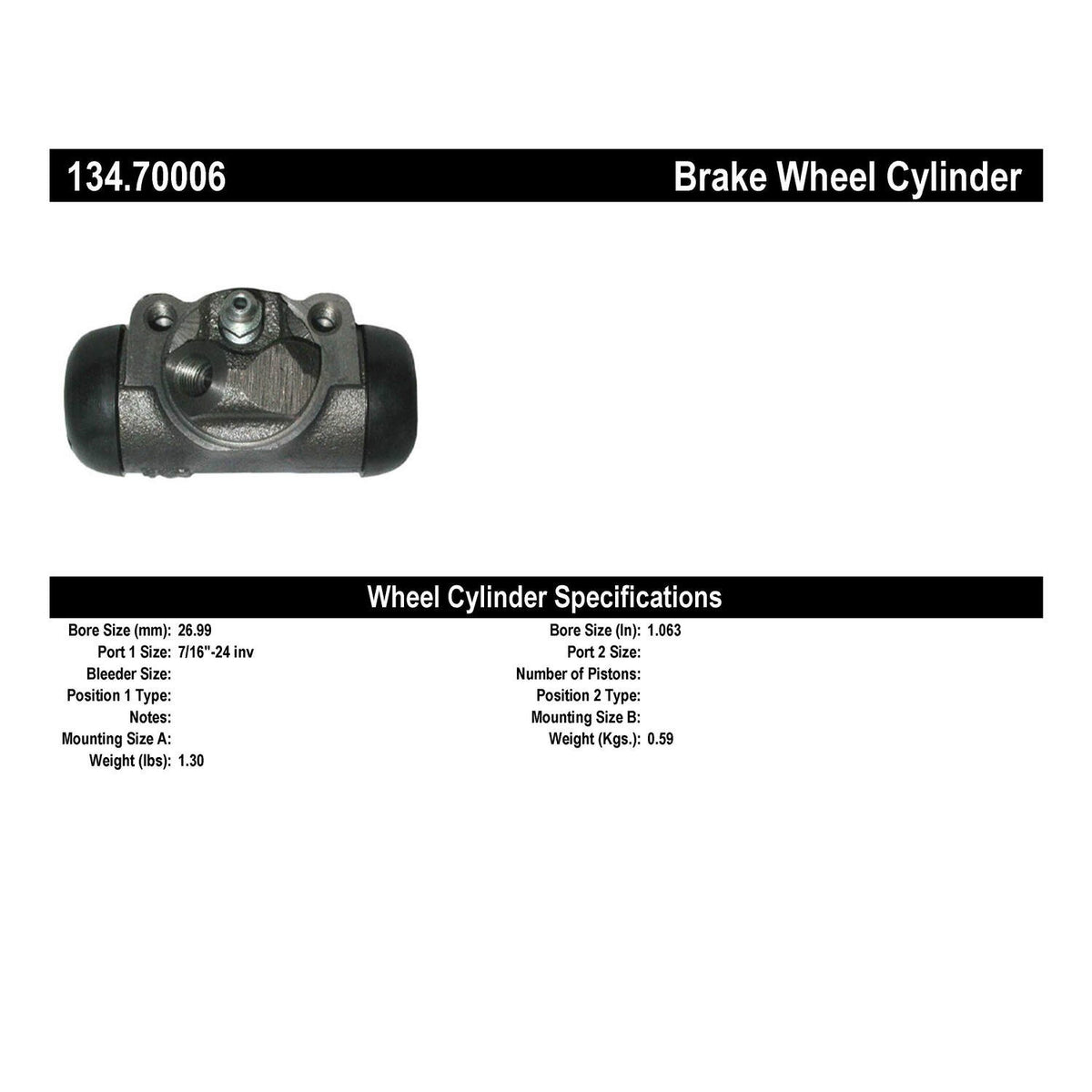 Centric Parts Drum Brake Wheel Cylinder Premium with OE style replacement 134.70006