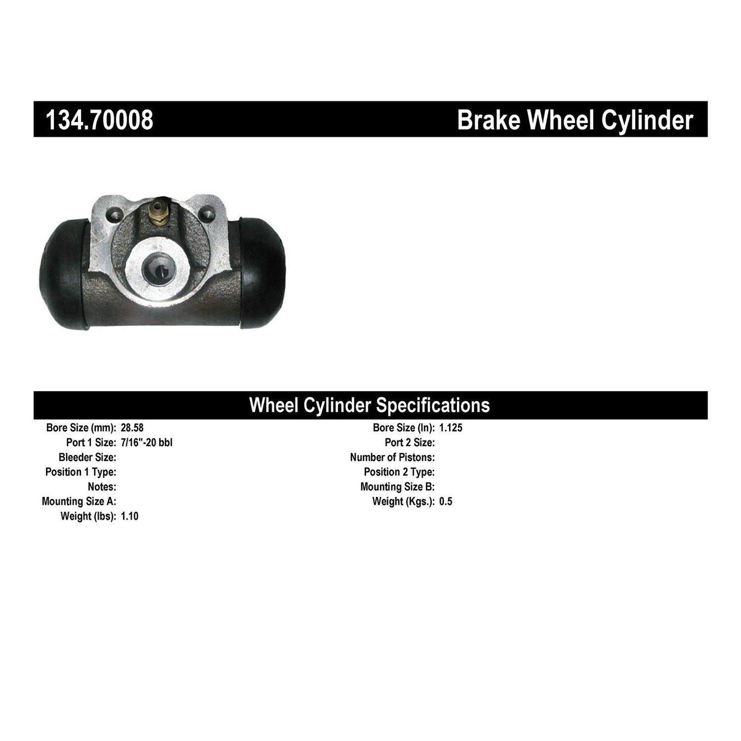 Centric Parts Drum Brake Wheel Cylinder Premium for OE style replacement 134.70008