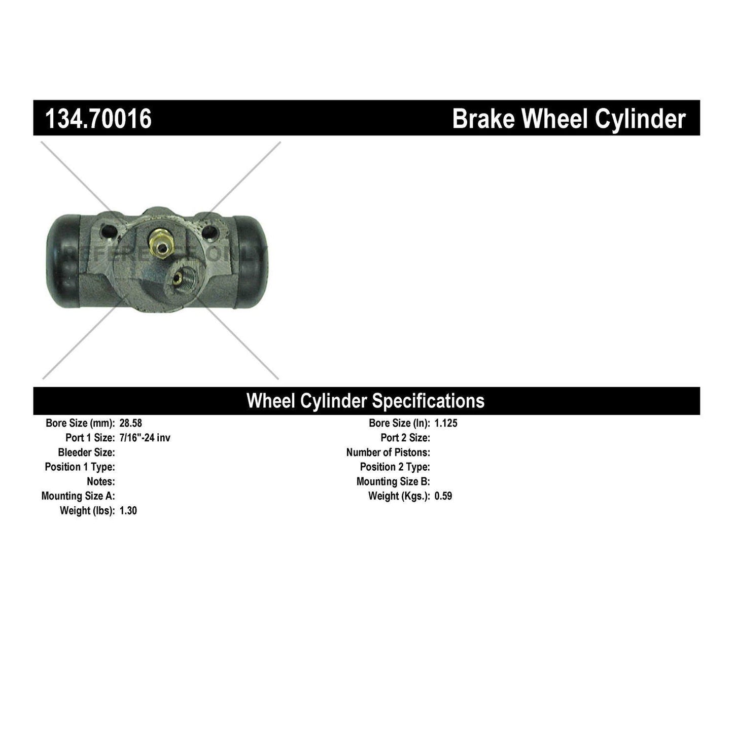 Centric Parts Drum Brake Wheel Cylinder Premium with OE style replacement 134.70016