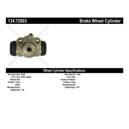 Centric Parts Drum Brake Wheel Cylinder Premium 134.72003