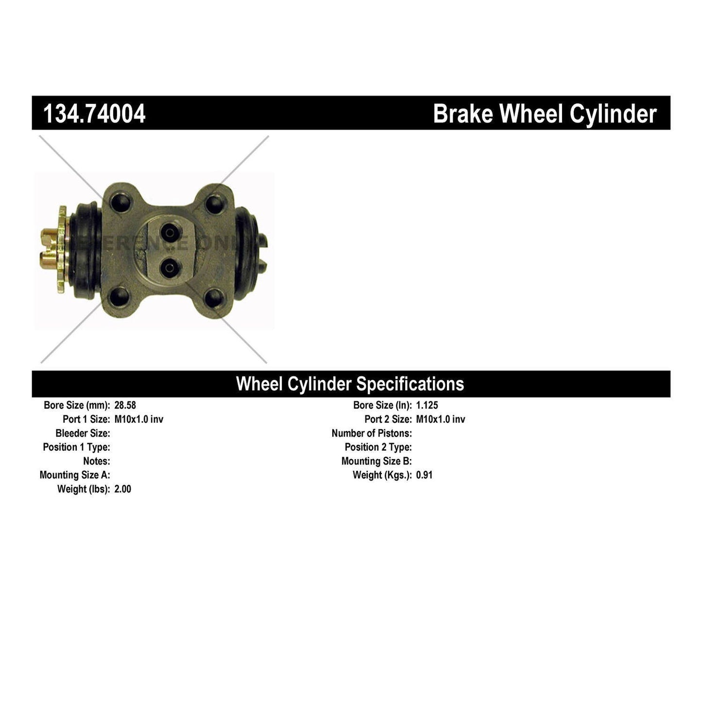 Centric Parts Drum Brake Wheel Cylinder Premium for OE style replacement 134.74004