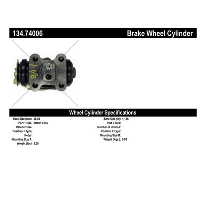 Centric Parts Drum Brake Wheel Cylinder Premium with OE style replacement 134.74006
