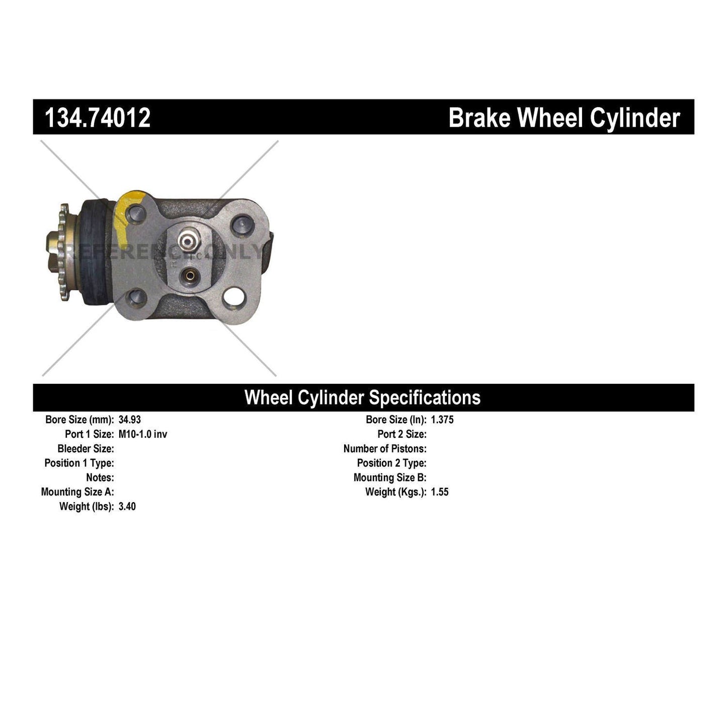 Centric Parts Drum Brake Wheel Cylinder Premium with OE style replacement 134.74012
