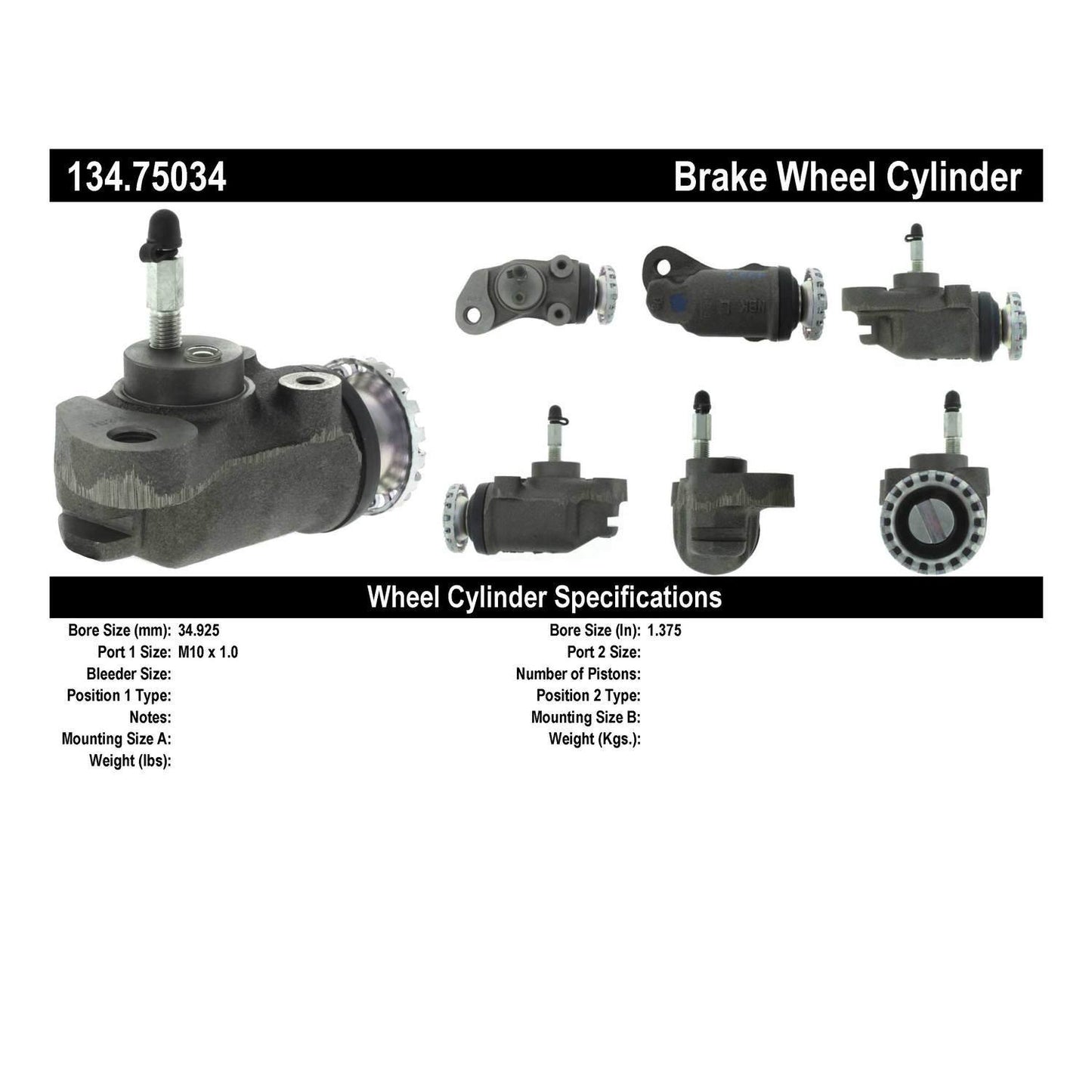 Centric Parts Drum Brake Wheel Cylinder 134.75034