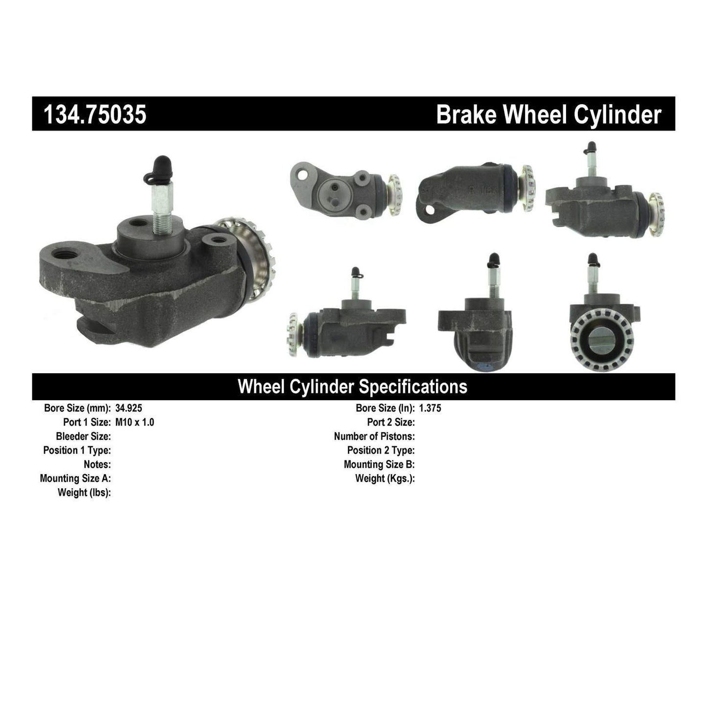 Stoptech Centric 98-04 Hino FA1517 Medium/Heavy Duty Premium Front Right Brake Wheel Cylinder 134.75035