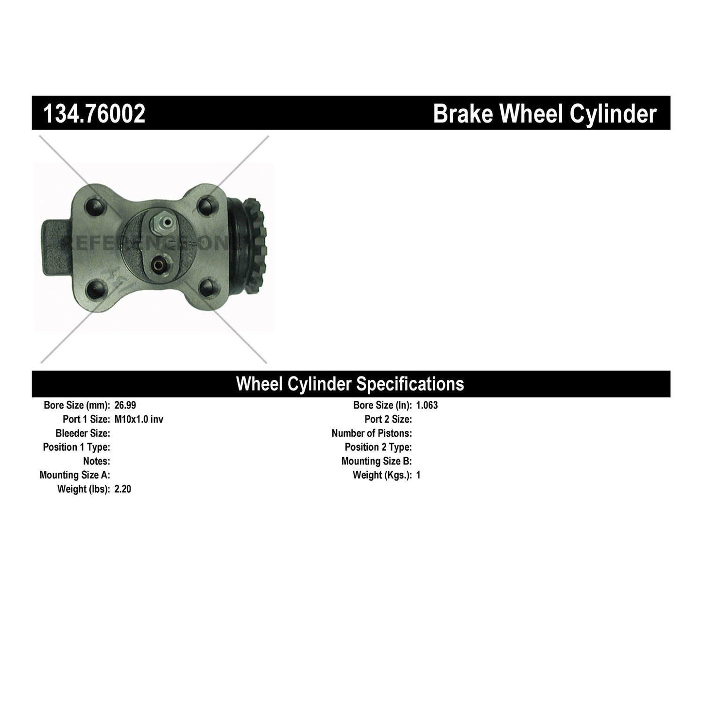 Centric Parts Drum Brake Wheel Cylinder with Brass Inserts for OE Style Replacement 134.76002