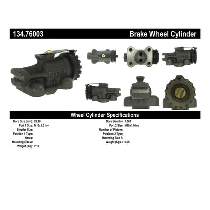 Centric Parts Drum Brake Wheel Cylinder Premium with Brass Inserts and Aluminum Castings 134.76003