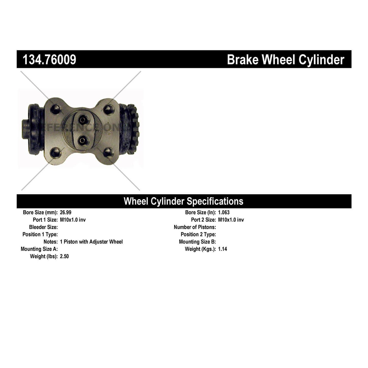 Centric Parts Drum Brake Wheel Cylinder 134.76009