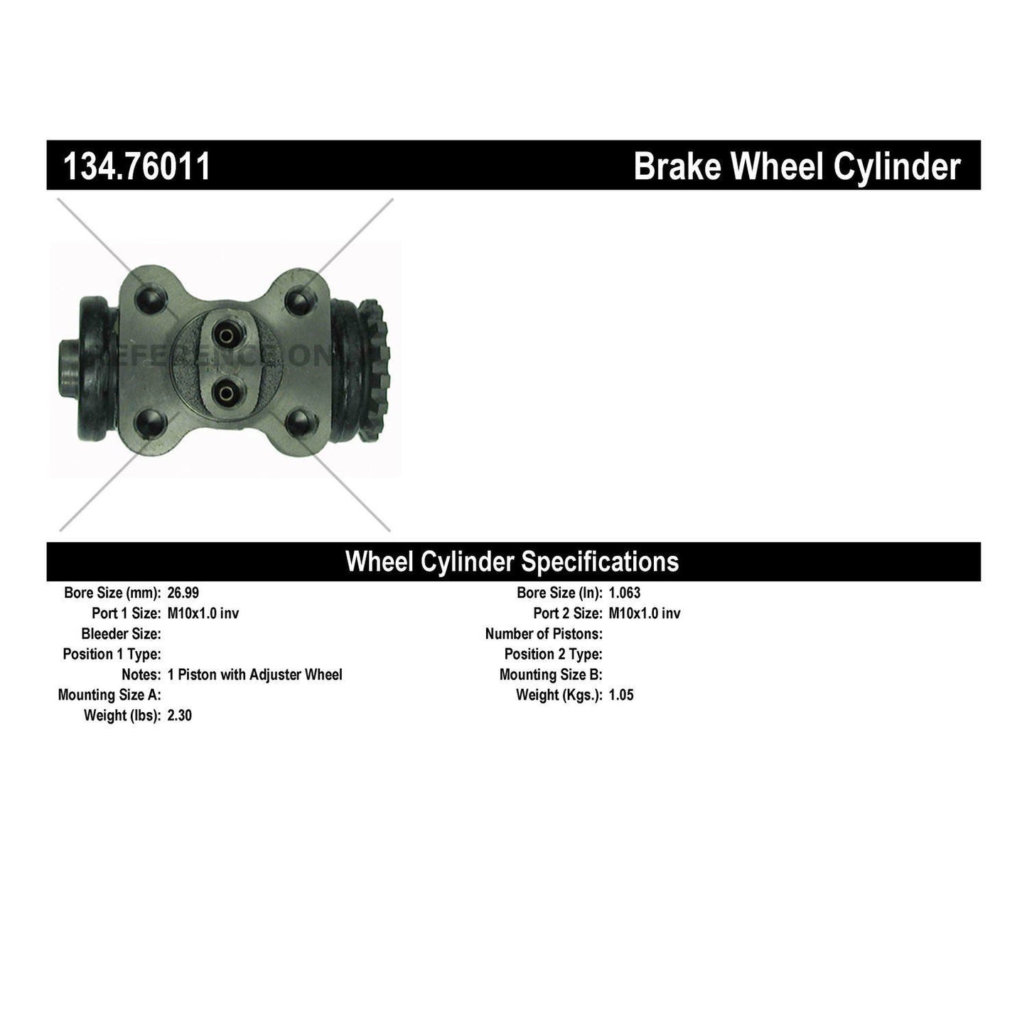 Centric Parts Drum Brake Wheel Cylinder with Brass Inserts for OE Style Replacement 134.76011
