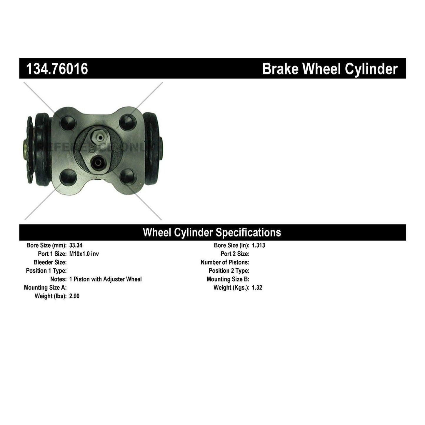 Centric Parts Drum Brake Wheel Cylinder 134.76016