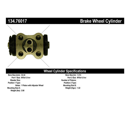Centric Parts Drum Brake Wheel Cylinder 134.76017