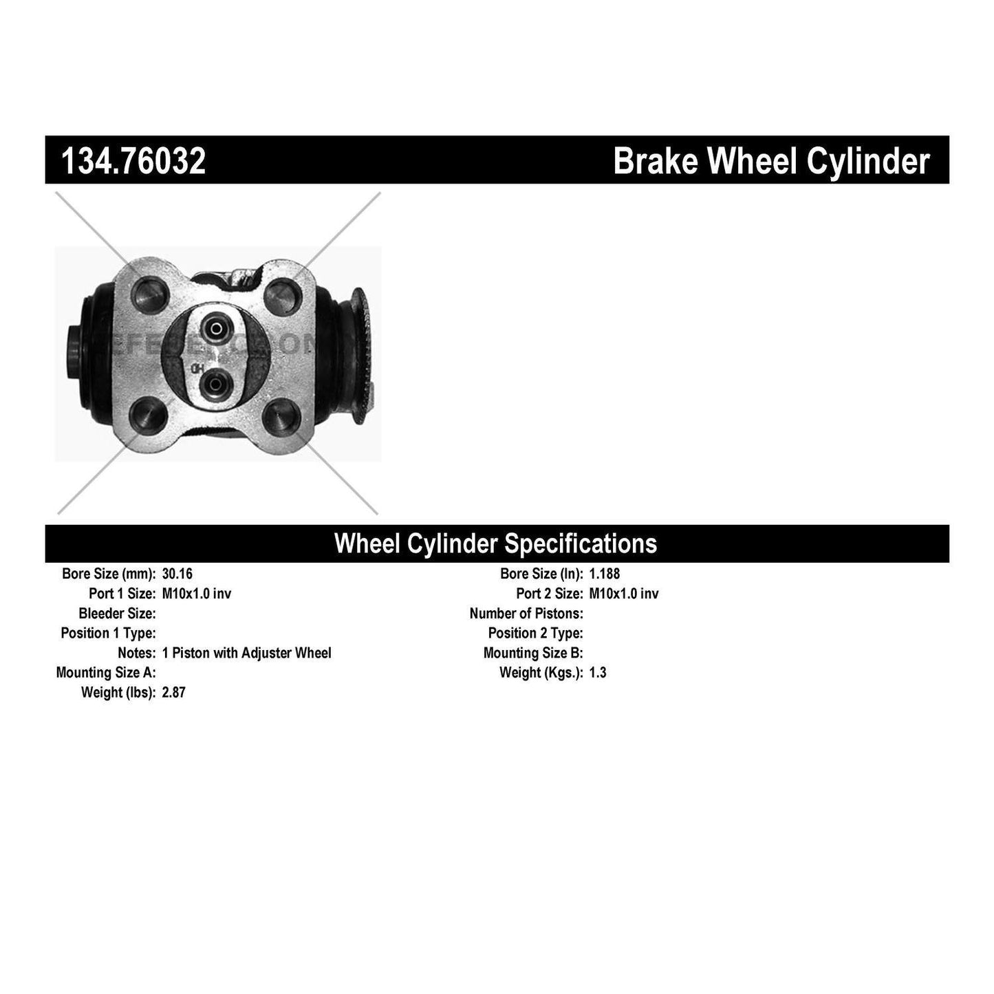 Centric Parts Drum Brake Wheel Cylinder Premium with Brass Inserts and Aluminum Castings 134.76032