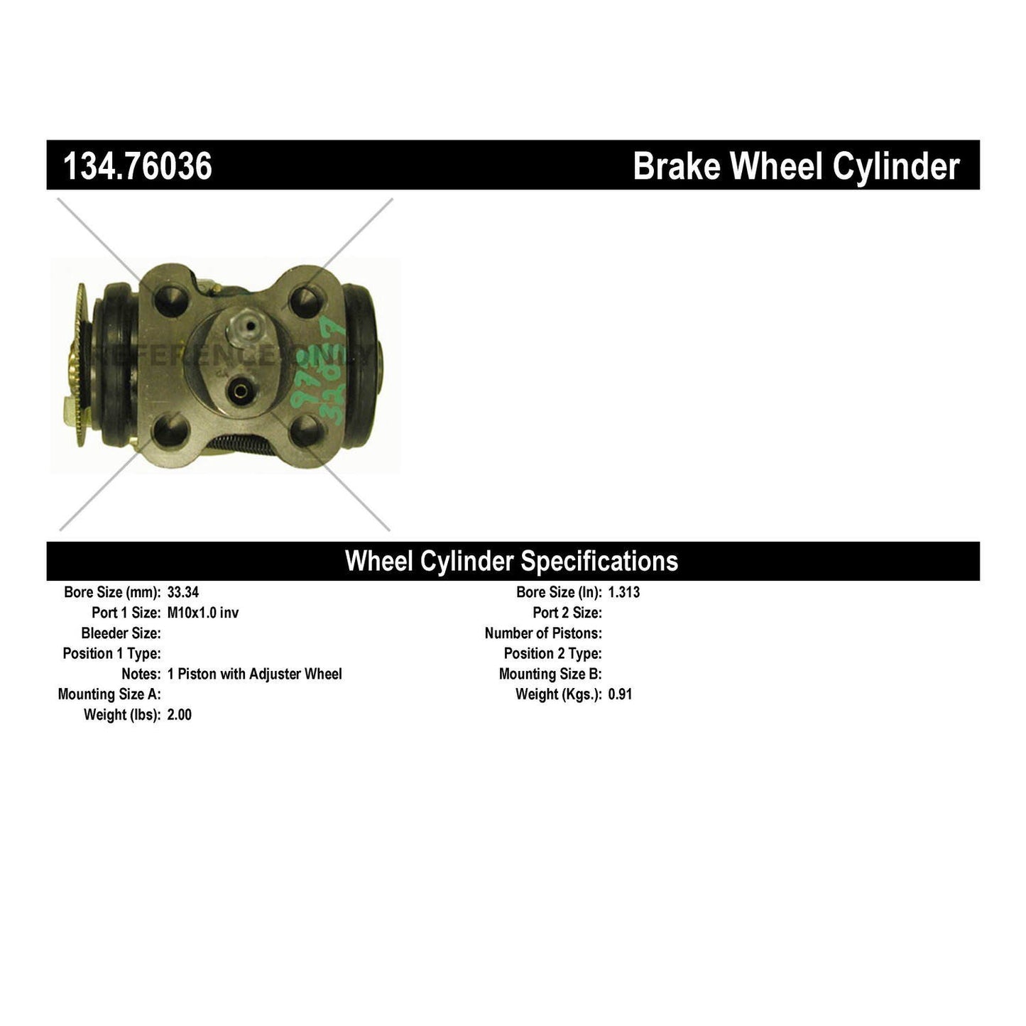 Centric Parts Drum Brake Wheel Cylinder with Brass Inserts for OE style replacement 134.76036