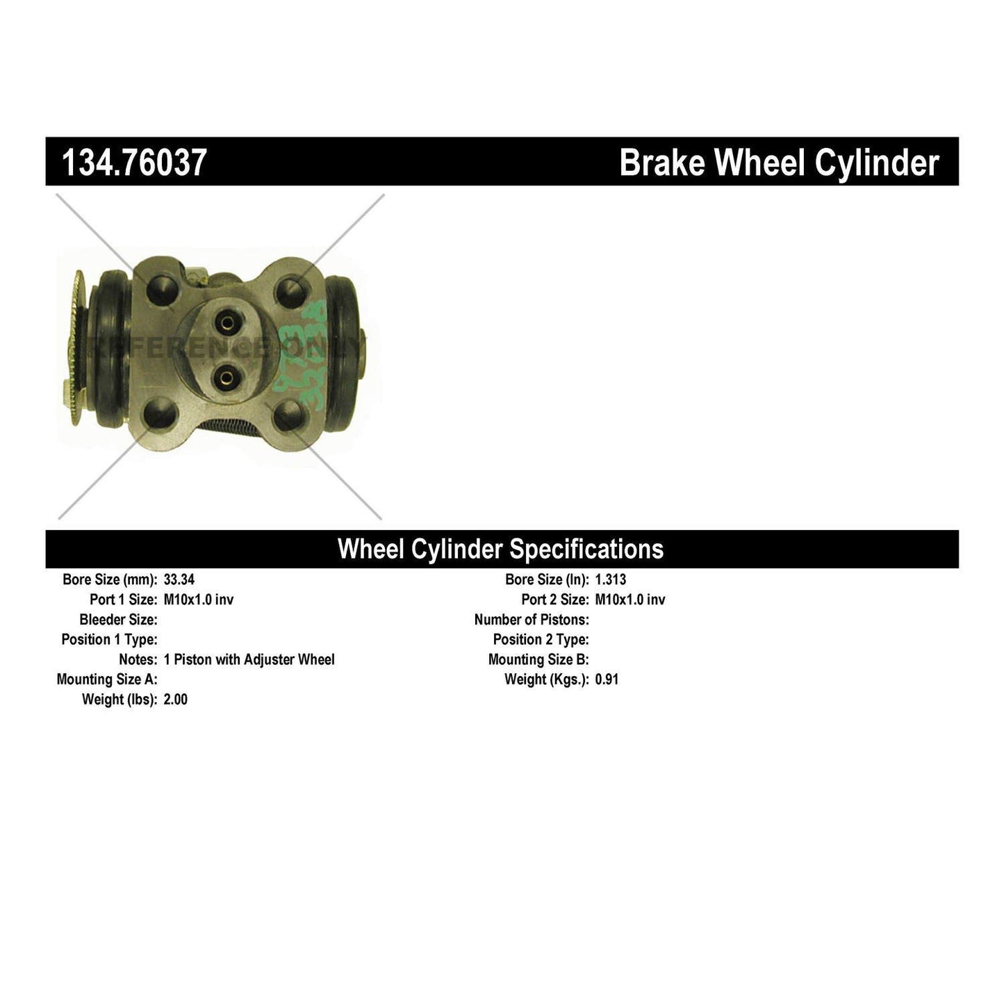 Centric Parts Drum Brake Wheel Cylinder with Brass Inserts for OE Style Replacement 134.76037