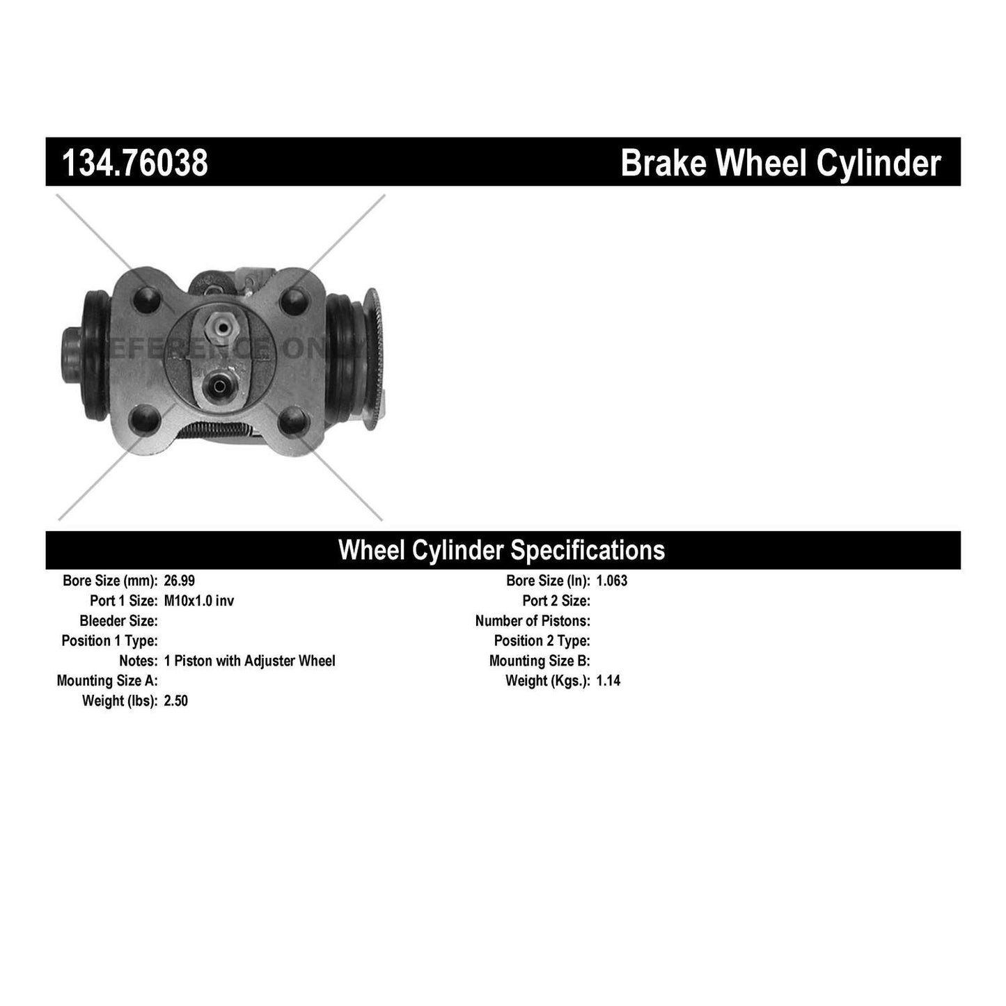 Centric Parts Drum Brake Wheel Cylinder 134.76038