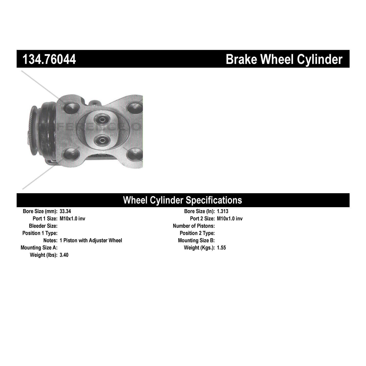 Centric Parts Premium Wheel Cylinder 134.76044