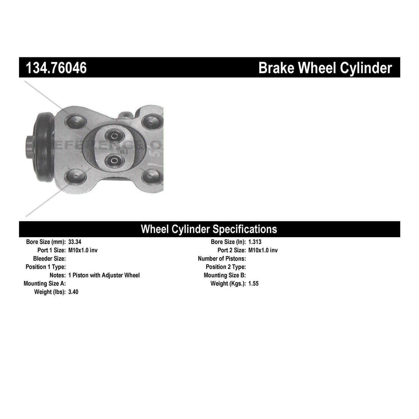 Centric Parts Drum Brake Wheel Cylinder for OE style replacement 134.76046