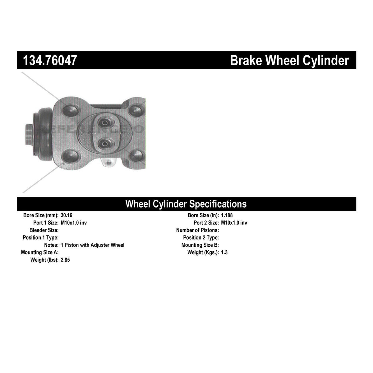 Stoptech Centric Premium Wheel Cylinder - Rear Right 134.76047