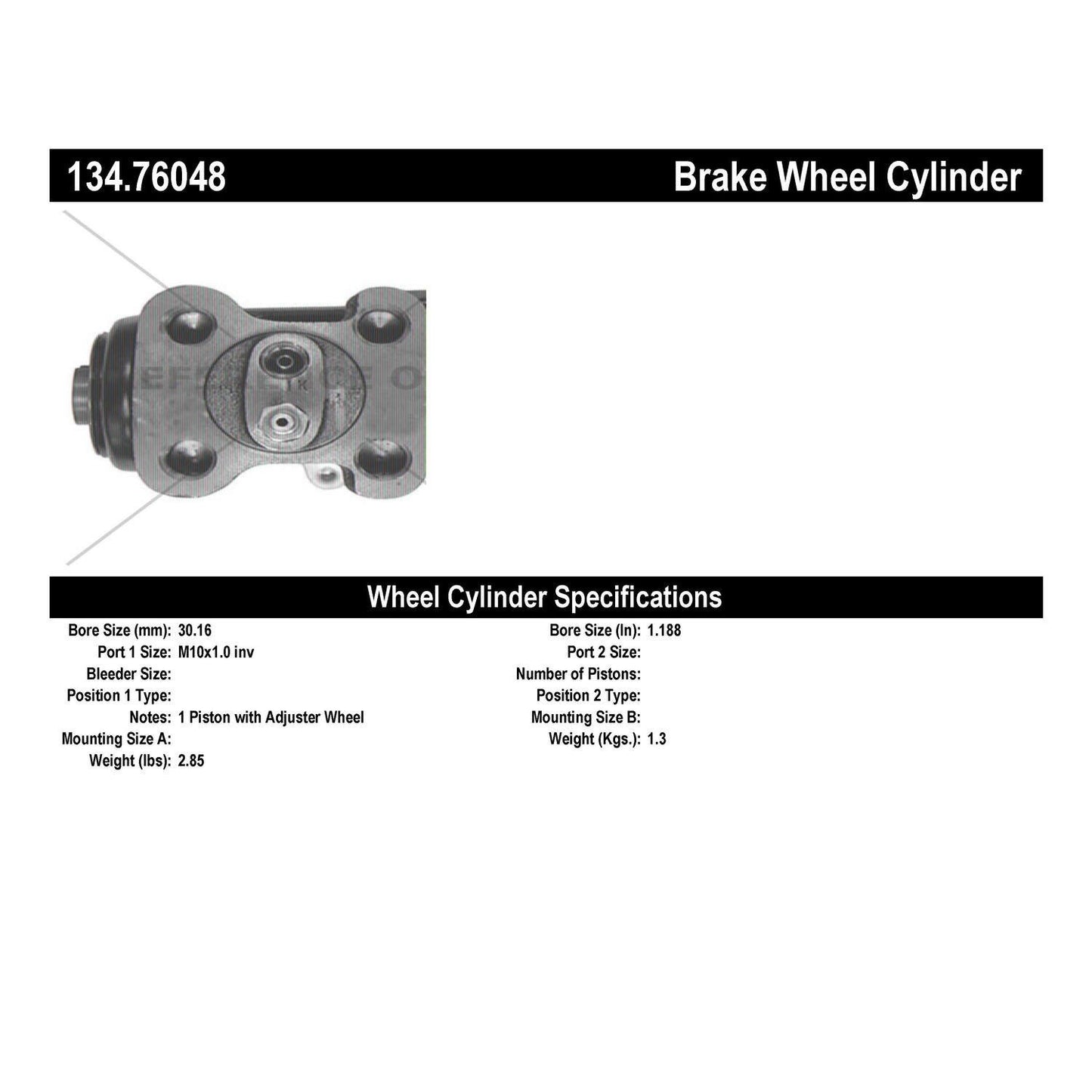 Centric Parts Drum Brake Wheel Cylinder Premium with Brass Inserts and Aluminum Castings 134.76048