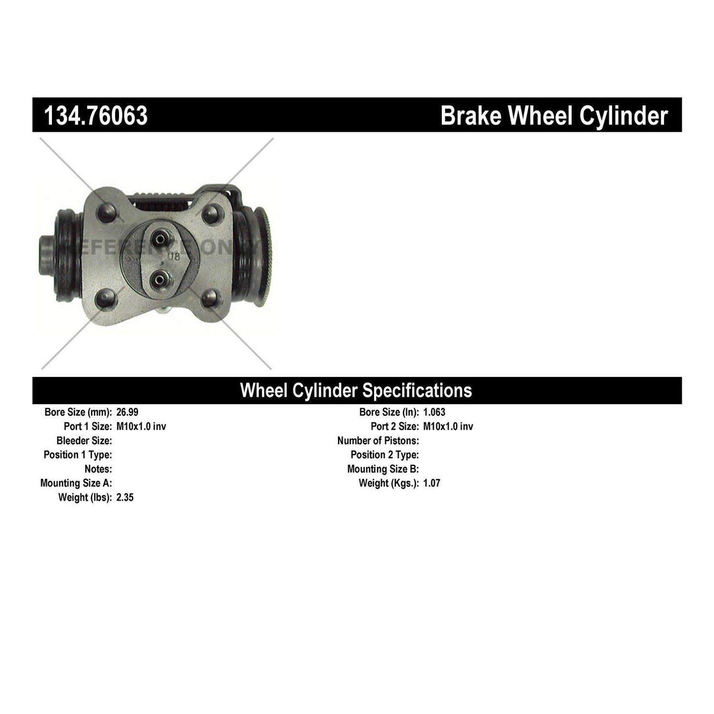Centric Parts Drum Brake Wheel Cylinder 134.76063