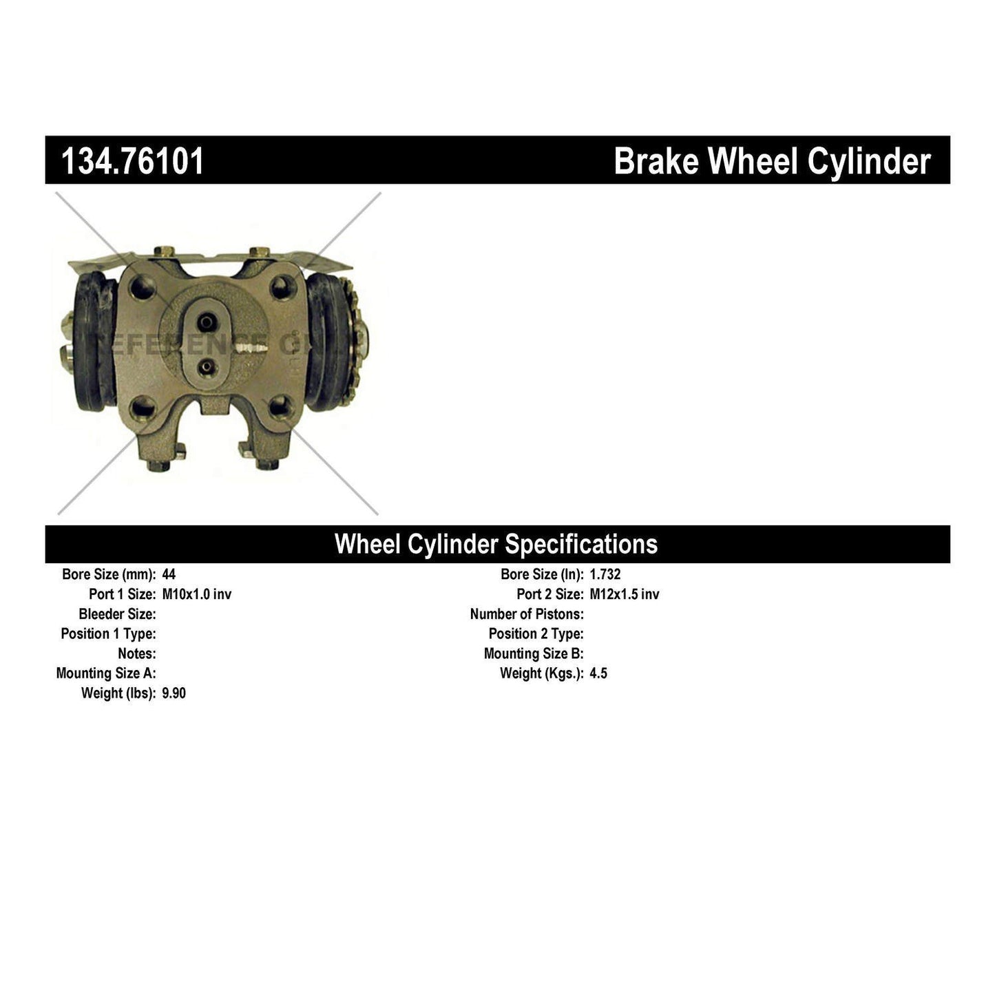 Centric Parts Drum Brake Wheel Cylinder with Brass Inserts for OE Style Replacement 134.76101