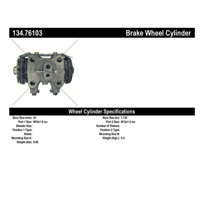 Centric Parts Drum Brake Wheel Cylinder OE style replacement 134.76103