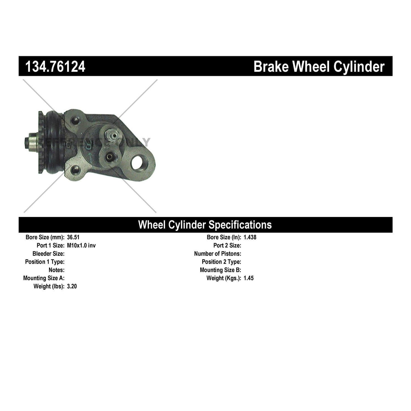 Centric Parts Premium Drum Brake Wheel Cylinder for 1988-1998 Chevrolet W5500 Tiltmaster 134.76124