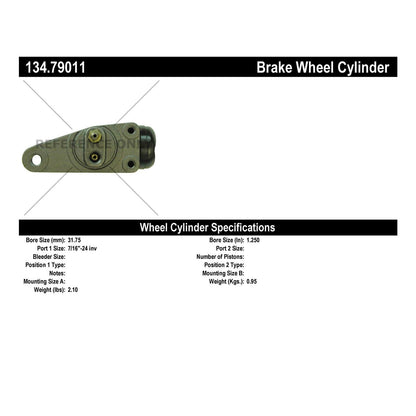 Centric Parts Premium Drum Brake Wheel Cylinder for 1971-1983 Ford models 134.79011