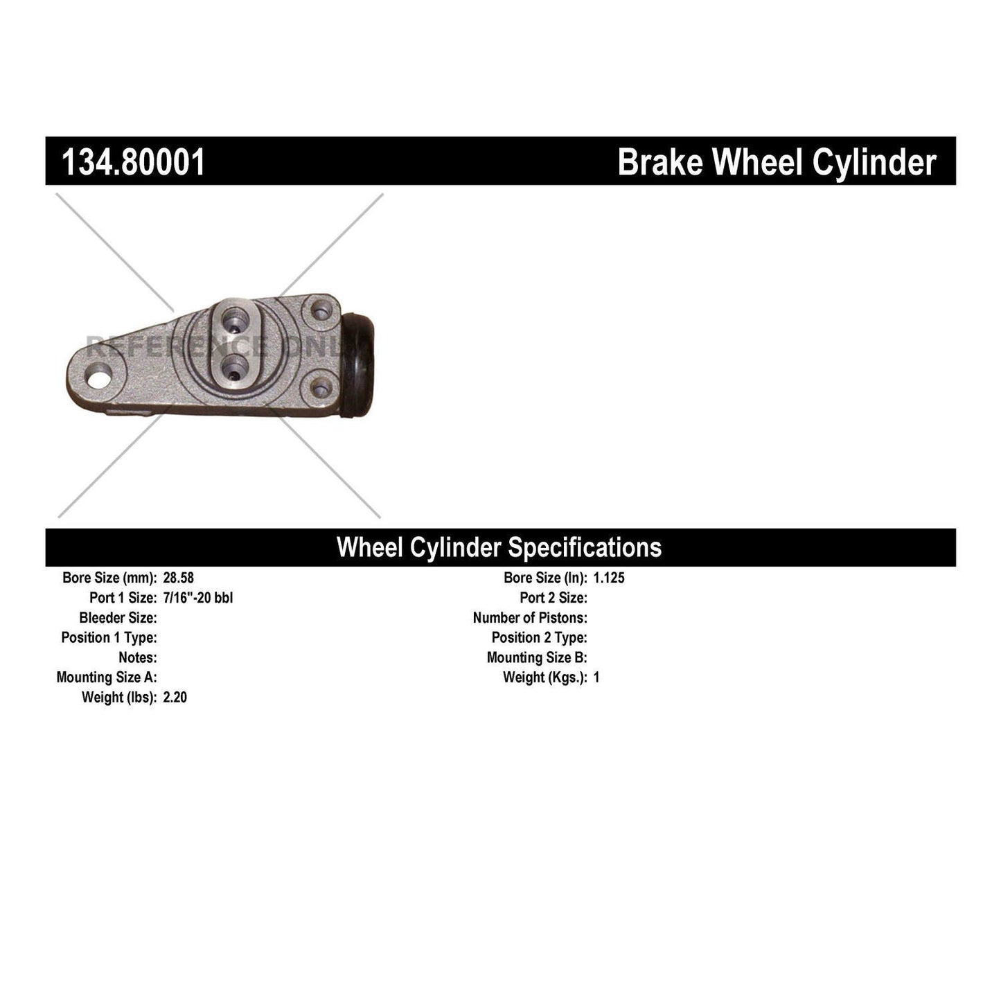 Centric Parts Drum Brake Wheel Cylinder OE style replacement 134.80001