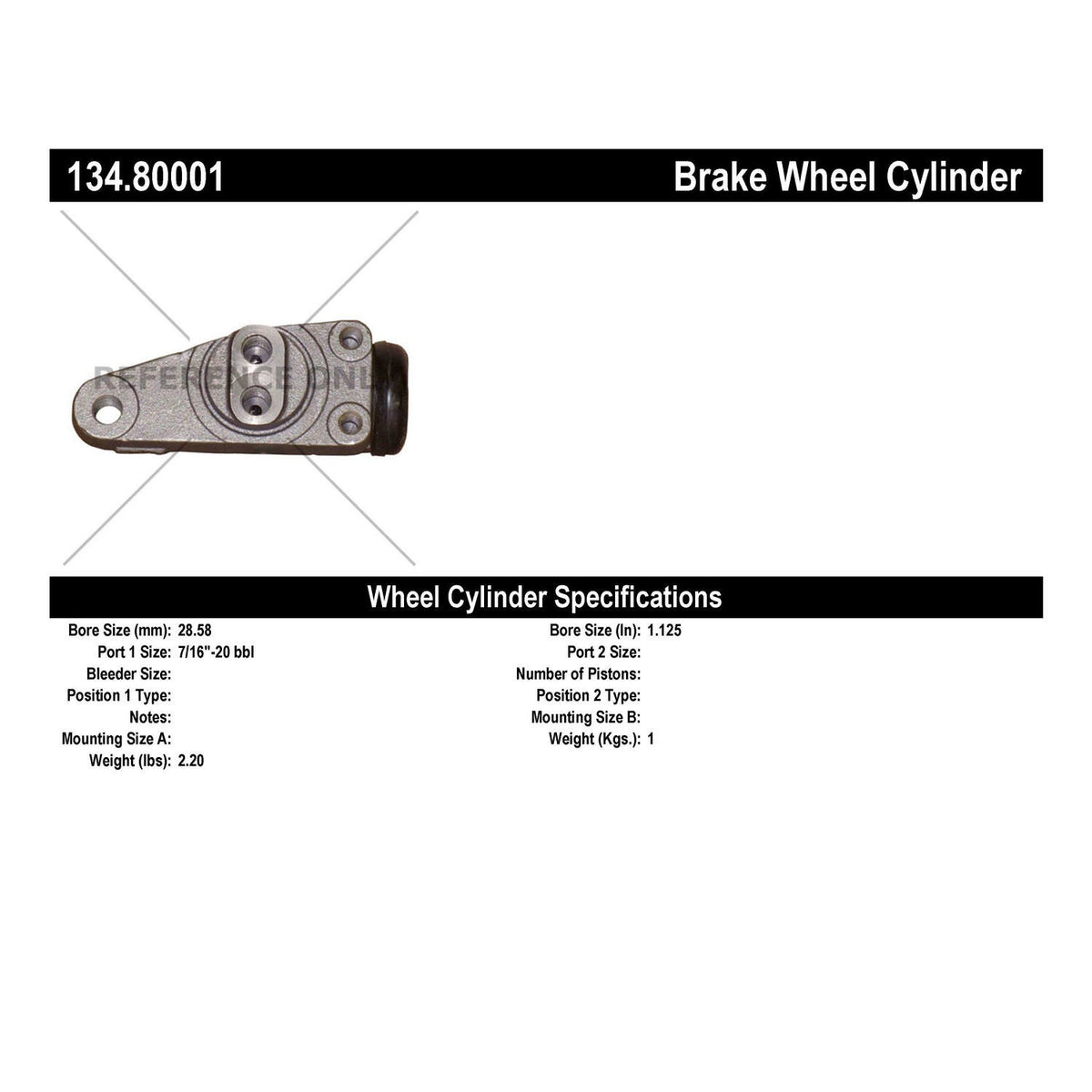 Centric Parts Drum Brake Wheel Cylinder OE style replacement 134.80001