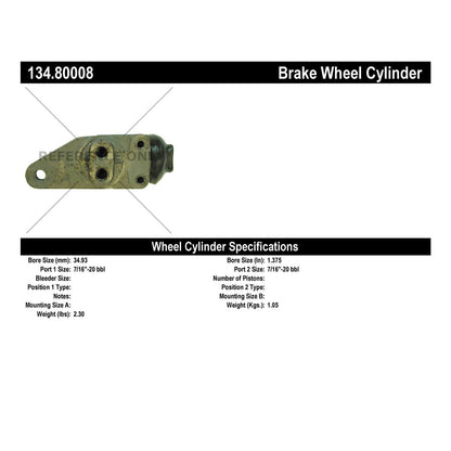 Centric Parts Drum Brake Wheel Cylinder 134.80008