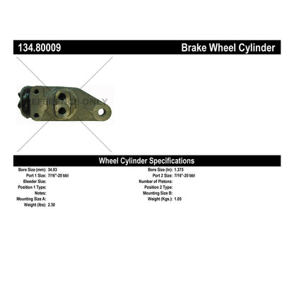 Centric Parts Drum Brake Wheel Cylinder 134.80009