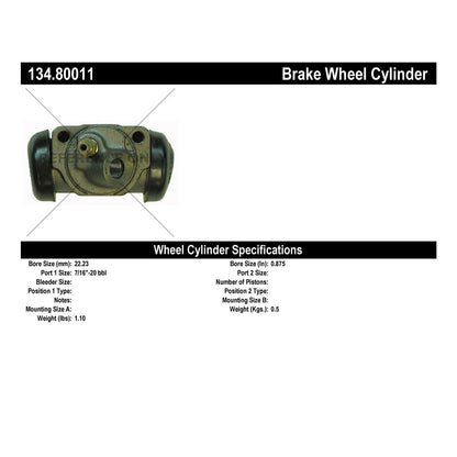 Centric Parts Drum Brake Wheel Cylinder 134.80011