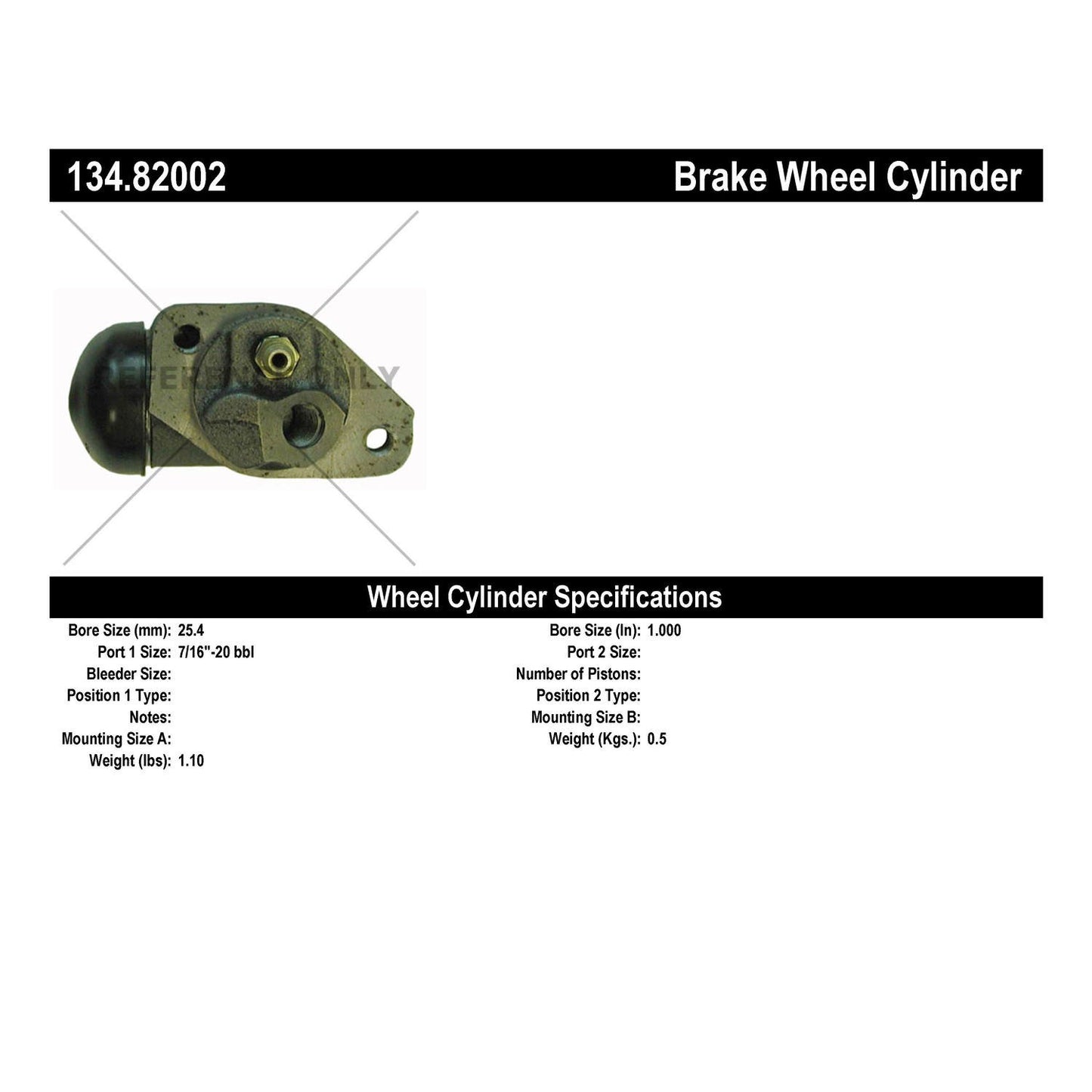 Stoptech Centric Premium Wheel Cylinder - Front Right 134.82002