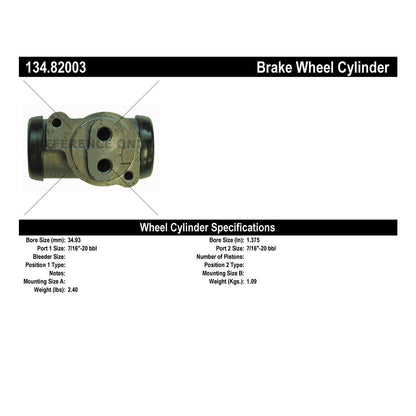 Centric Parts Drum Brake Wheel Cylinder OE style replacement 134.82003