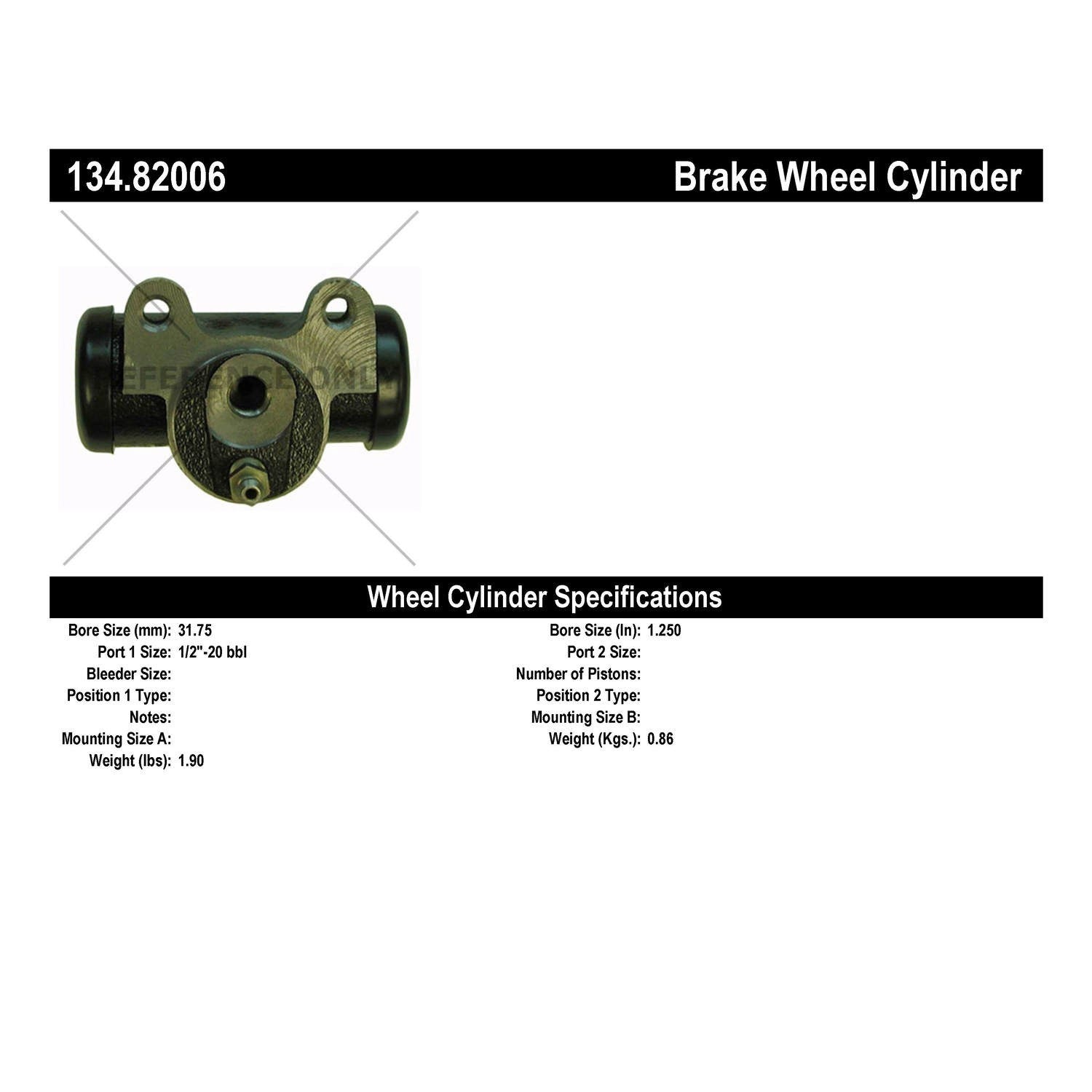 StopTech Premium Wheel Cylinder 134.82006