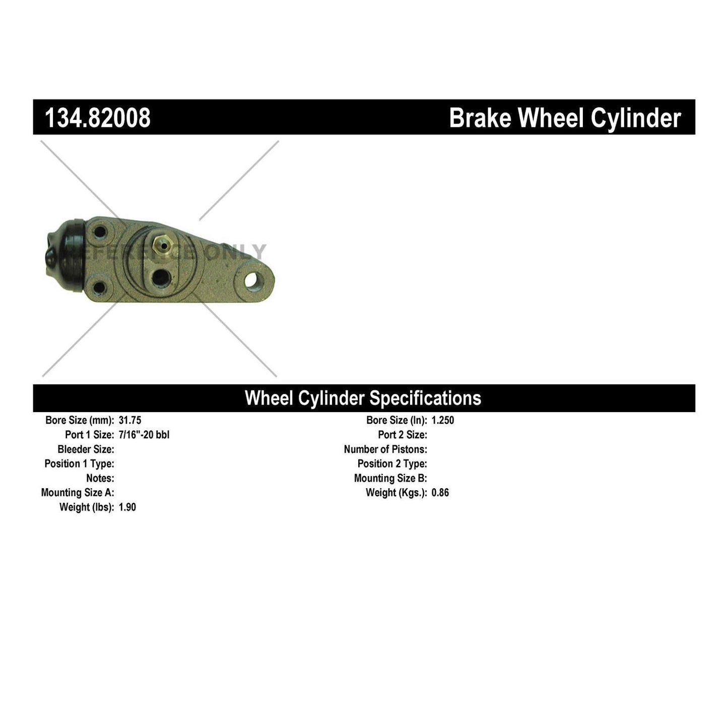 Stoptech Centric Premium Wheel Cylinder - Front Right 134.82008