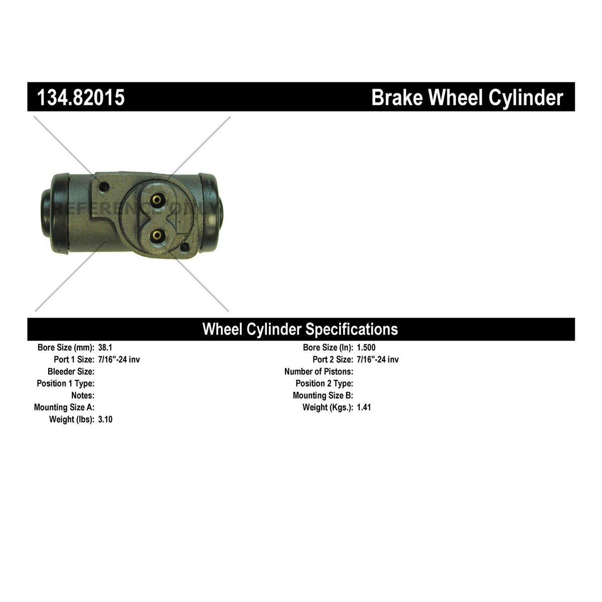 Stoptech Centric Premium Wheel Cylinder - Rear 134.82015