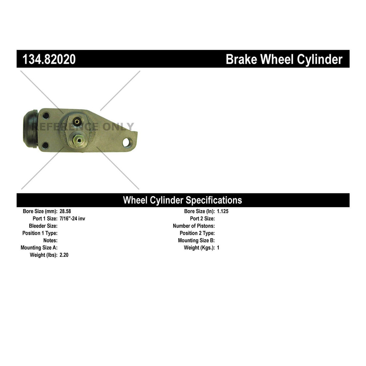 Centric Parts Drum Brake Wheel Cylinder OE style replacement 134.82020