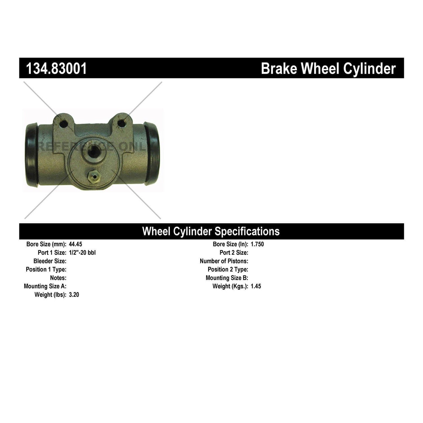 Centric Parts Drum Brake Wheel Cylinder with Brass Inserts for OE Style Replacement 134.83001