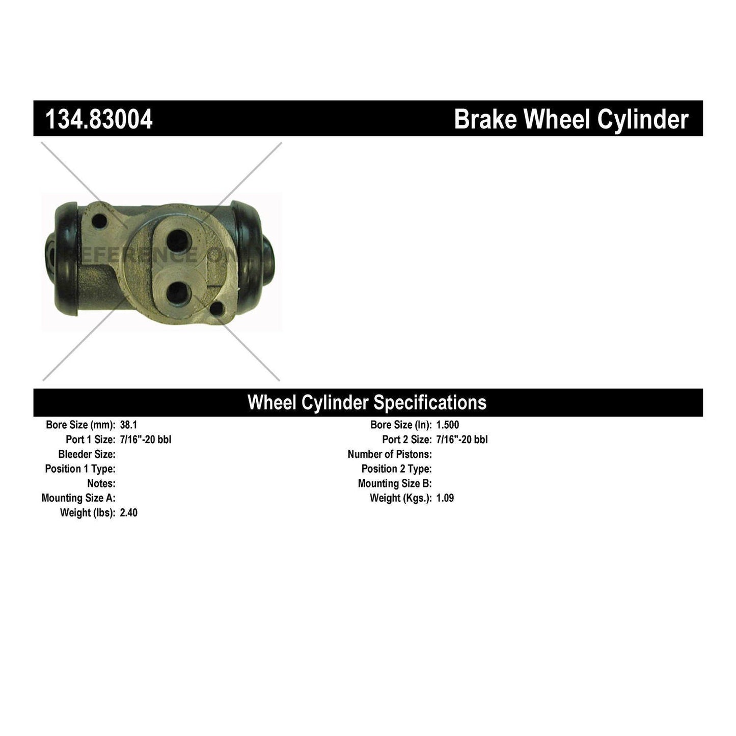 Centric Parts Drum Brake Wheel Cylinder with Brass Inserts and Aluminum Castings for OE style replacement 134.83004