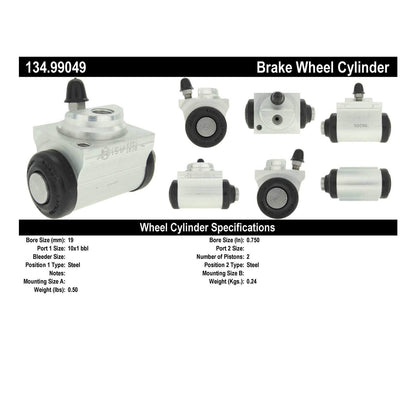 Centric Parts Drum Brake Wheel Cylinder with Brass Inserts for OE Style Replacement 134.99049