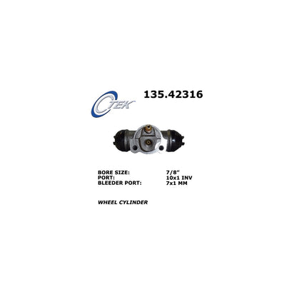 Centric Parts Drum Brake Wheel Cylinder Standard with C-Tek for 1998-2003 Infiniti QX4, 2003-2004 Nissan Frontier, 1998-2004 Pathfinder, 2000-2004 Xterra 135.42316