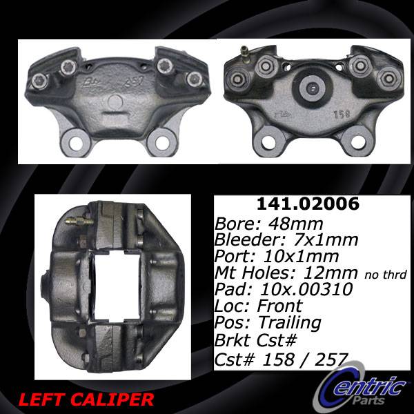 Centric Parts Semi-Loaded Disc Brake Caliper with Anti-Corrosion Finish 141.02006